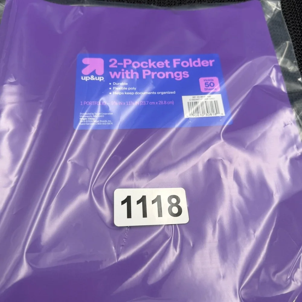Up & Up 2-Pocket Folder with Prongs Purple Poly Portfolio 5-Pack 90810308180